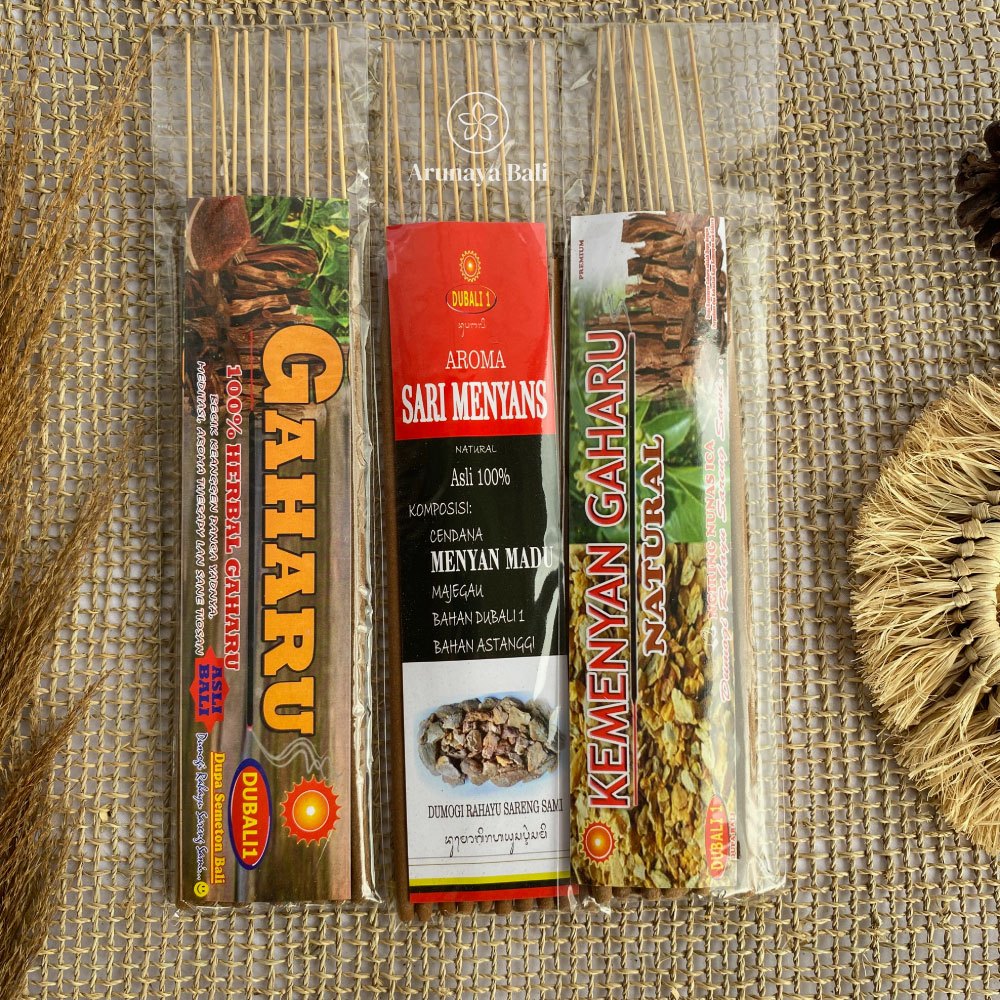 Paket Dupa Dubali1 Aroma Gaharu, Menyan Madu dan Kemenyan Gaharu Asli Bali - Dupa Kering Dubali1