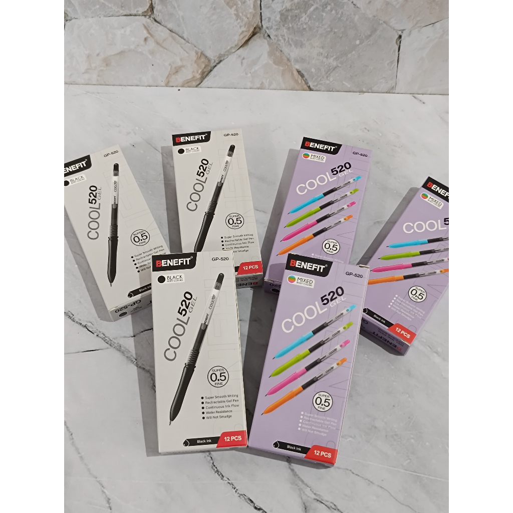 

SELUSIN ( 12 BIJI ) Pulpen Gel Gel Pen Benefit Cool Gp-520