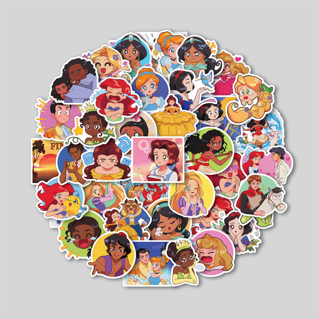 

STICKER PACK DISNEY PRINCESS RETRO ANIME | STICKER TUMBLER | STIKER LAPTOP KOPER HELM