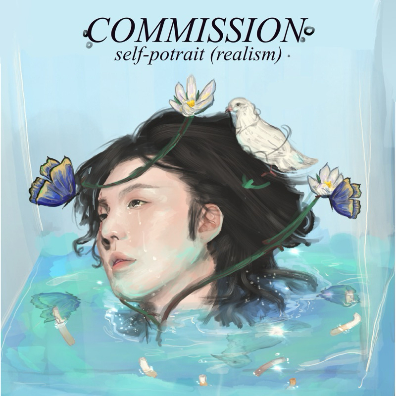 

commission art self-potrait (realism) soft file gambar