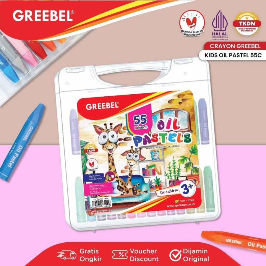 

Crayon Greebel PP-55C 55 Warna Krayon Oil Pastel Non Toxic