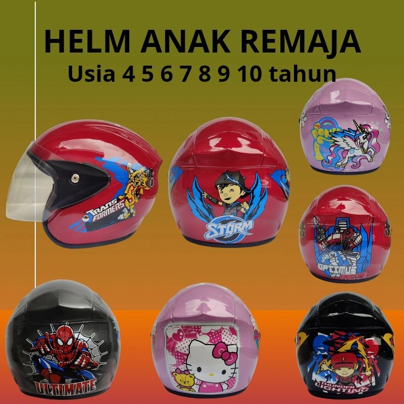 helm anak remaja karakter usia 4 5 6 7 8 9 10 tahun laki-laki perempuan lucu SNI helm anak remaja Tr