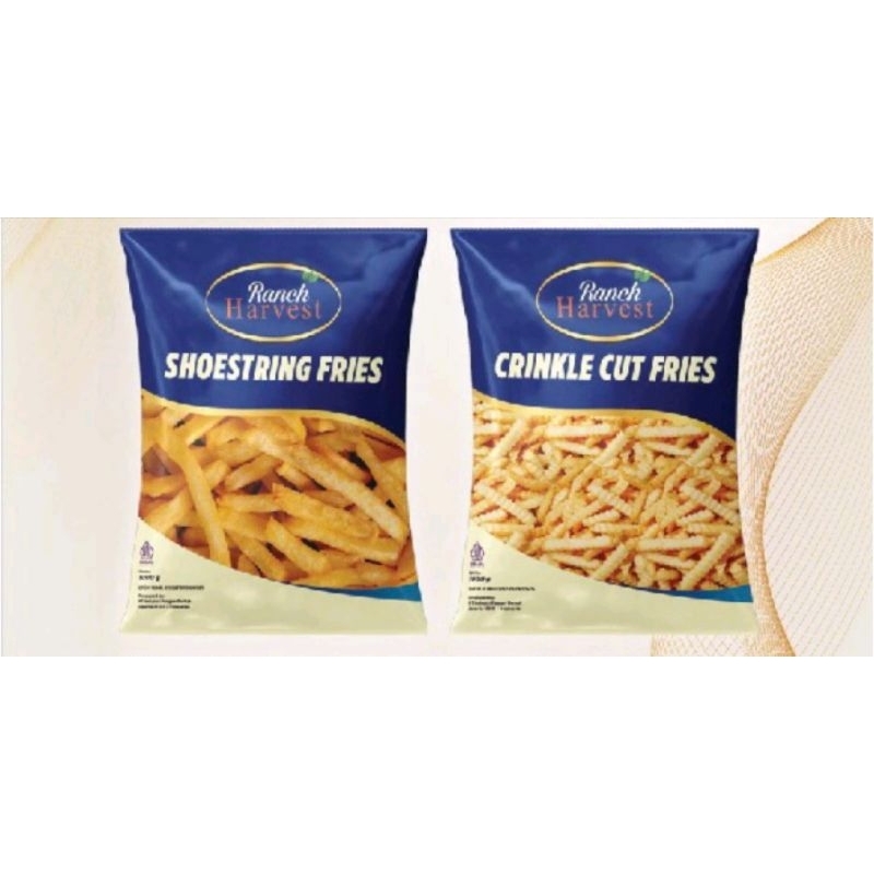 

Ranch Harvest / Golden Farm French Fries Shoestring 1kg kentang beku