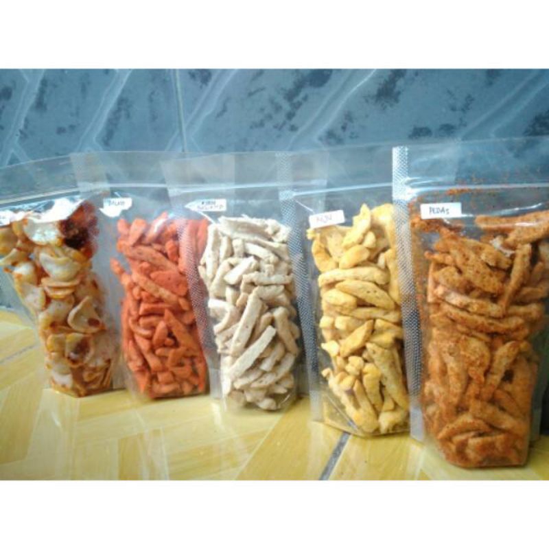 

Basreng (Bakso Goreng) Original, Pedas, Balado dan Jagung