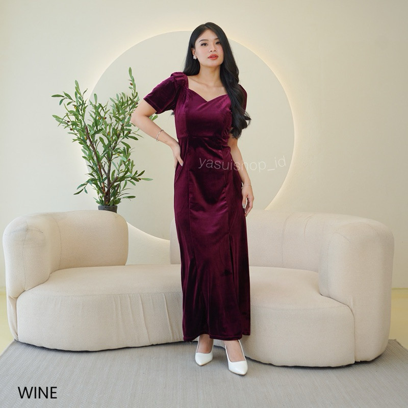 YASUI - Candice Velvet Maxi Dress | Dress Pesta Mewah Elegant | A05 By IVY Collection