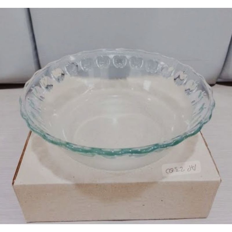 Mangkok Saji Besar Mangkuk Kaca Beling Bening Motif Apel AP-2300 SY