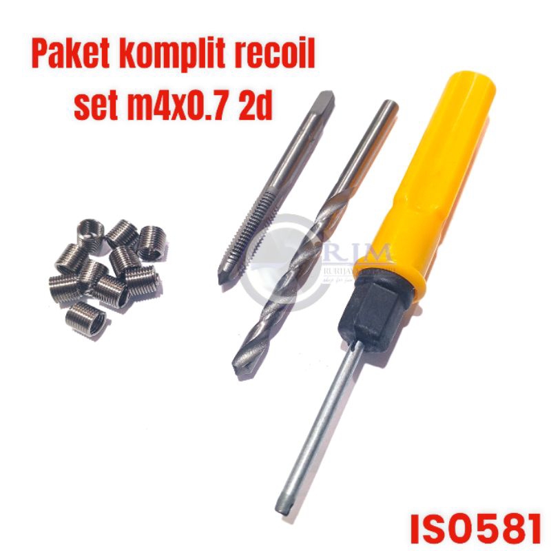 recoil set m4x0.7 paket recoil komplit tap n bor gagang recoil kondisi baru semua
