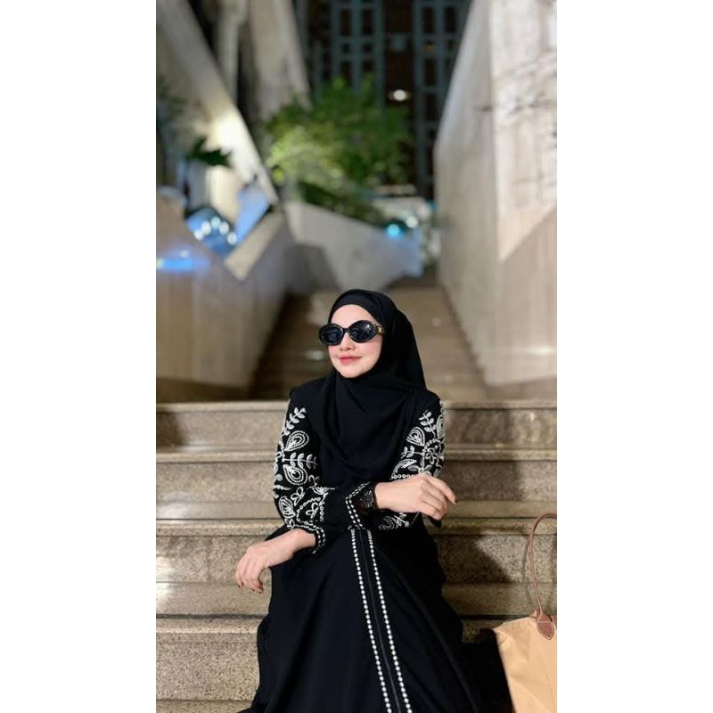 Khadijah Abaya YR Abaya Hitam Abaya Bordir Gamis Hitam Gamis Bordir