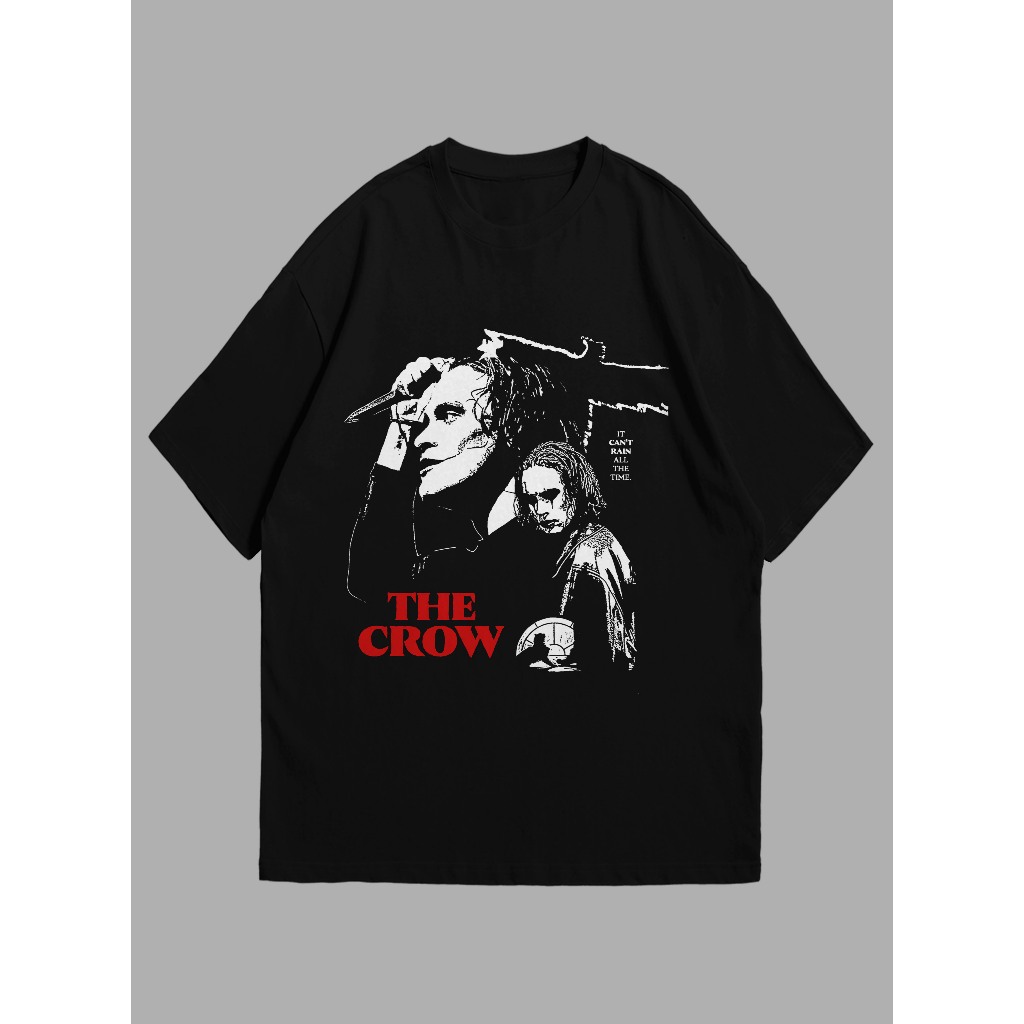 WL.V The Crow Gaya Amerika baju atasan wanita terbaru kekinian kaos pria size skena vintage American