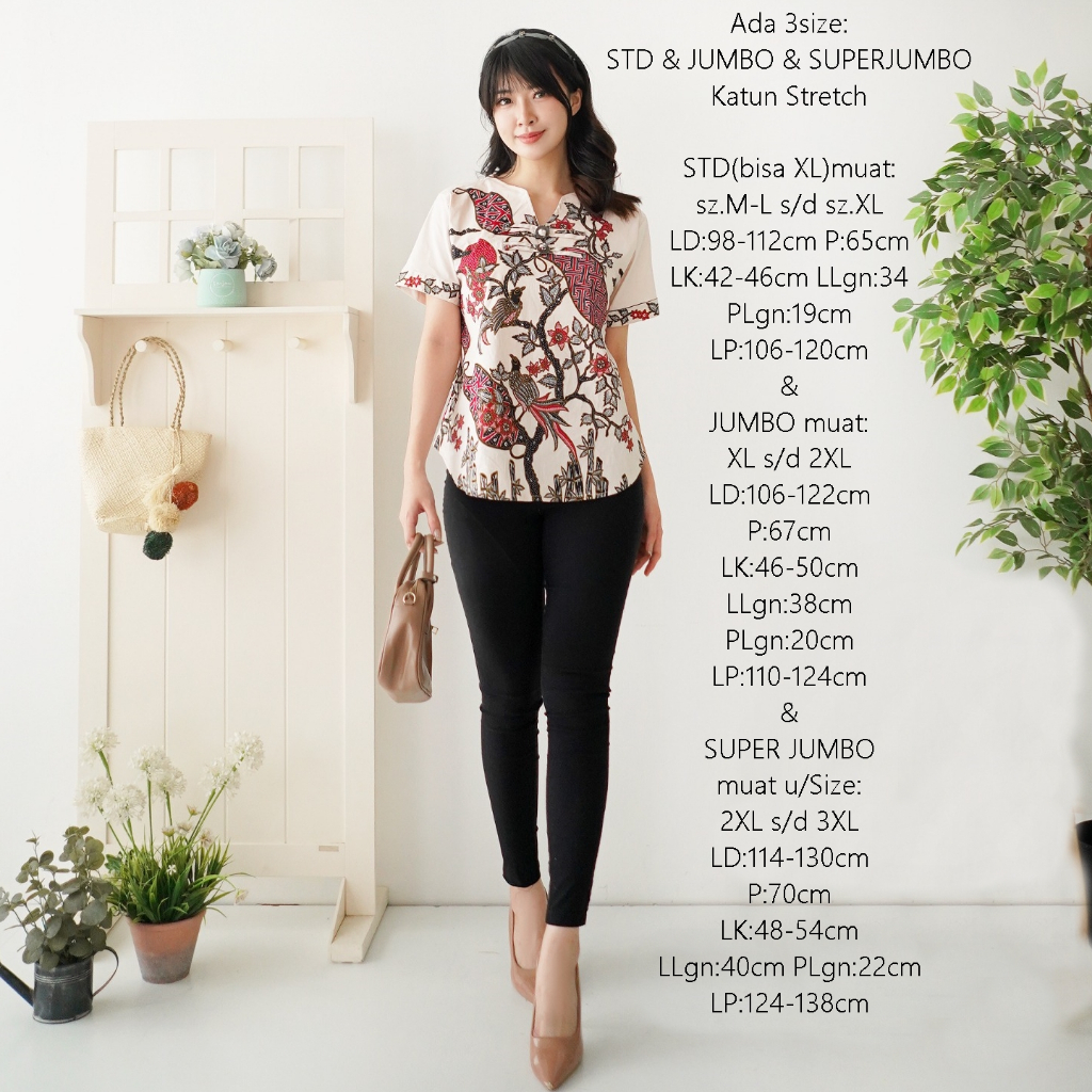 Atasan cheongsam Blouse Batik Modern kerah shanghai Baju china tradisional Blus Wanita Kekinian