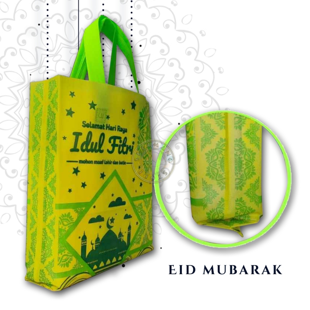 

12pcs Goodie bag Lebaran 30x40x8 Cm Dan 38x45x8 Cm / Tas Spunbond Belanja