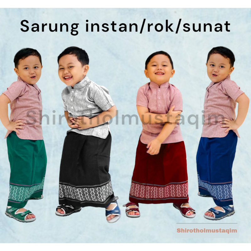 Sarung Instan Anak Laki Laki Motif Dobby 2-9 Tahun