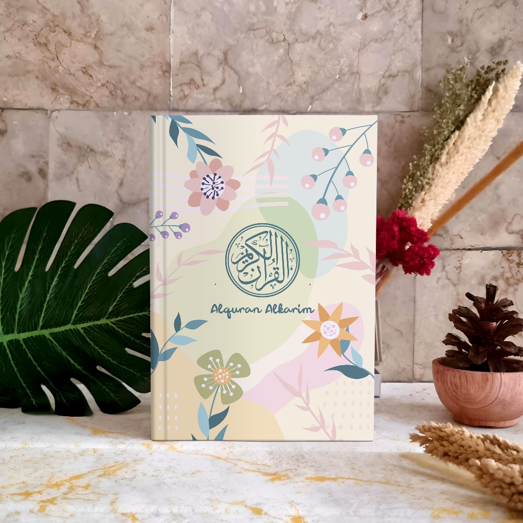 Alquran Custom Nama Aesthetic Flowers Pattern | Souvenir Quran Seserahan Pernikahan
