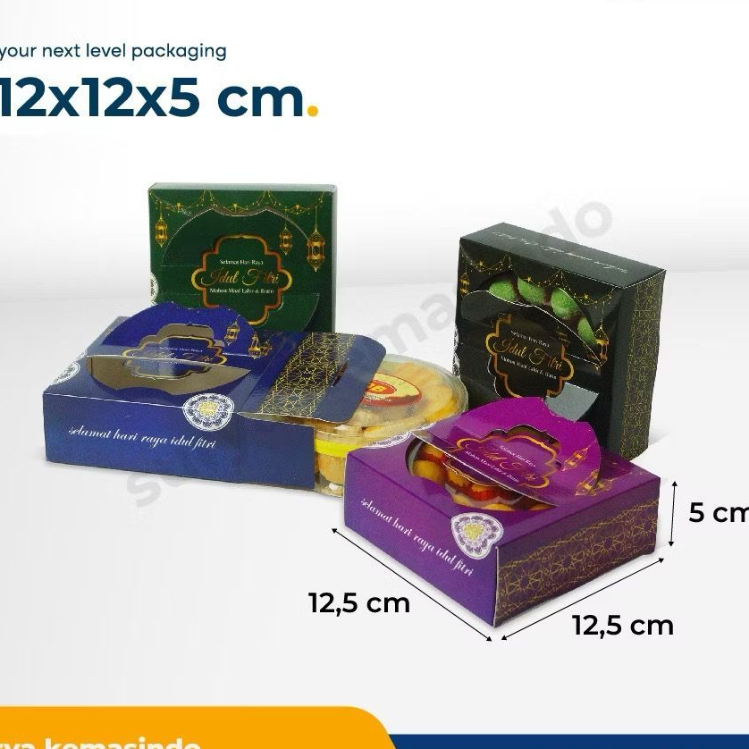

Box 12x12x5 Toples Kue Kering 250 gr "Premium" isi 1 - (12,5x12,5x5 cm) Slide/Jinjing/Kuker 250gr/Box/IdulFitri/EidMubarak