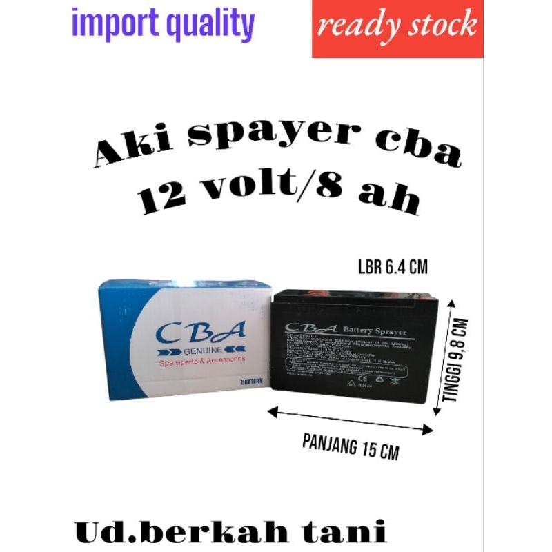 AKI CBA 12 VOLT/8 AH - AKI SPAYER - BATERAI ELEKTRIK - AKI TANGKI - AKI SEPEDA LISTRIK - AKI MOTOR L