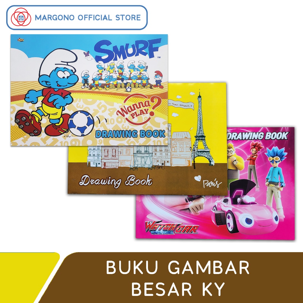 

KY Buku Gambar Besar Watch Car / Paris / Smurf Ukuran 26 x 37 cm