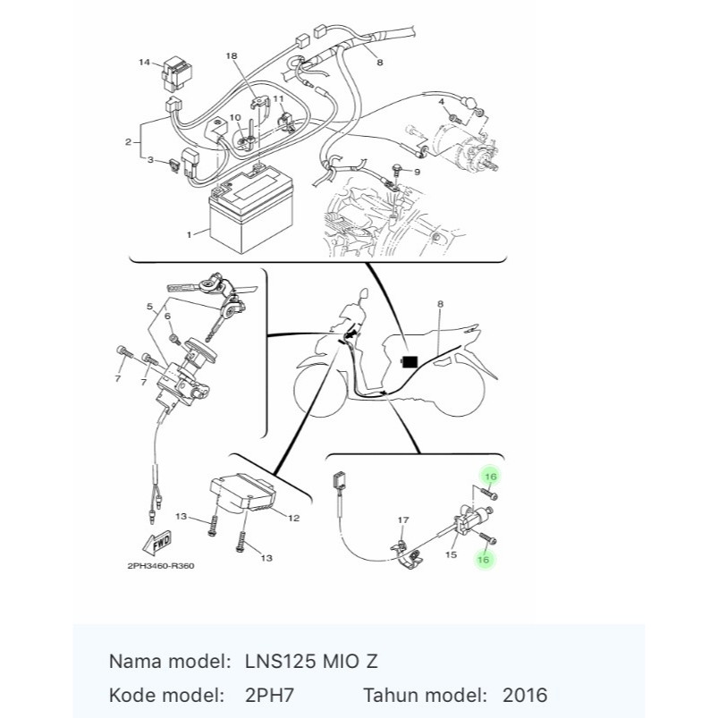 Baut Payung Dudukan Switch Standar Samping Mio Z / 92012-05016