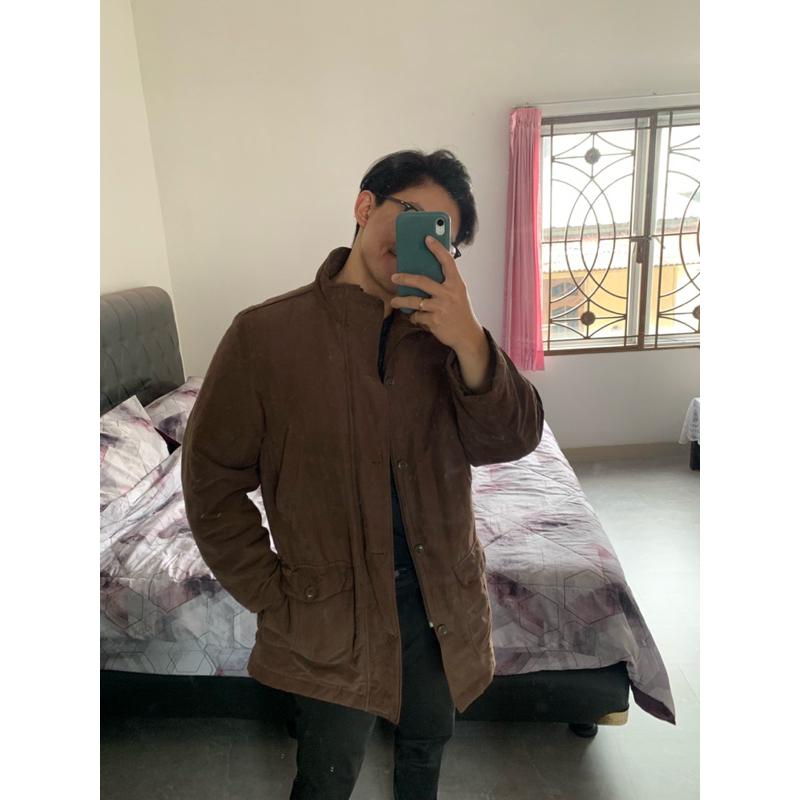 Crocodile Jaket Tebal Bahan Suede Mewah Second Original