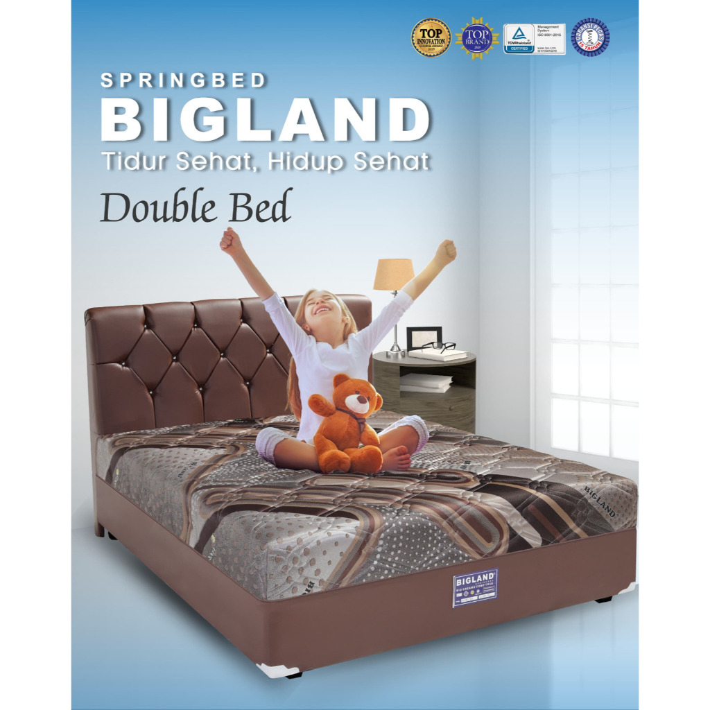 SET Double Bed Boxy Bigland Springbed ( FULLSET )READY MAKASSAR PROMO MURAH