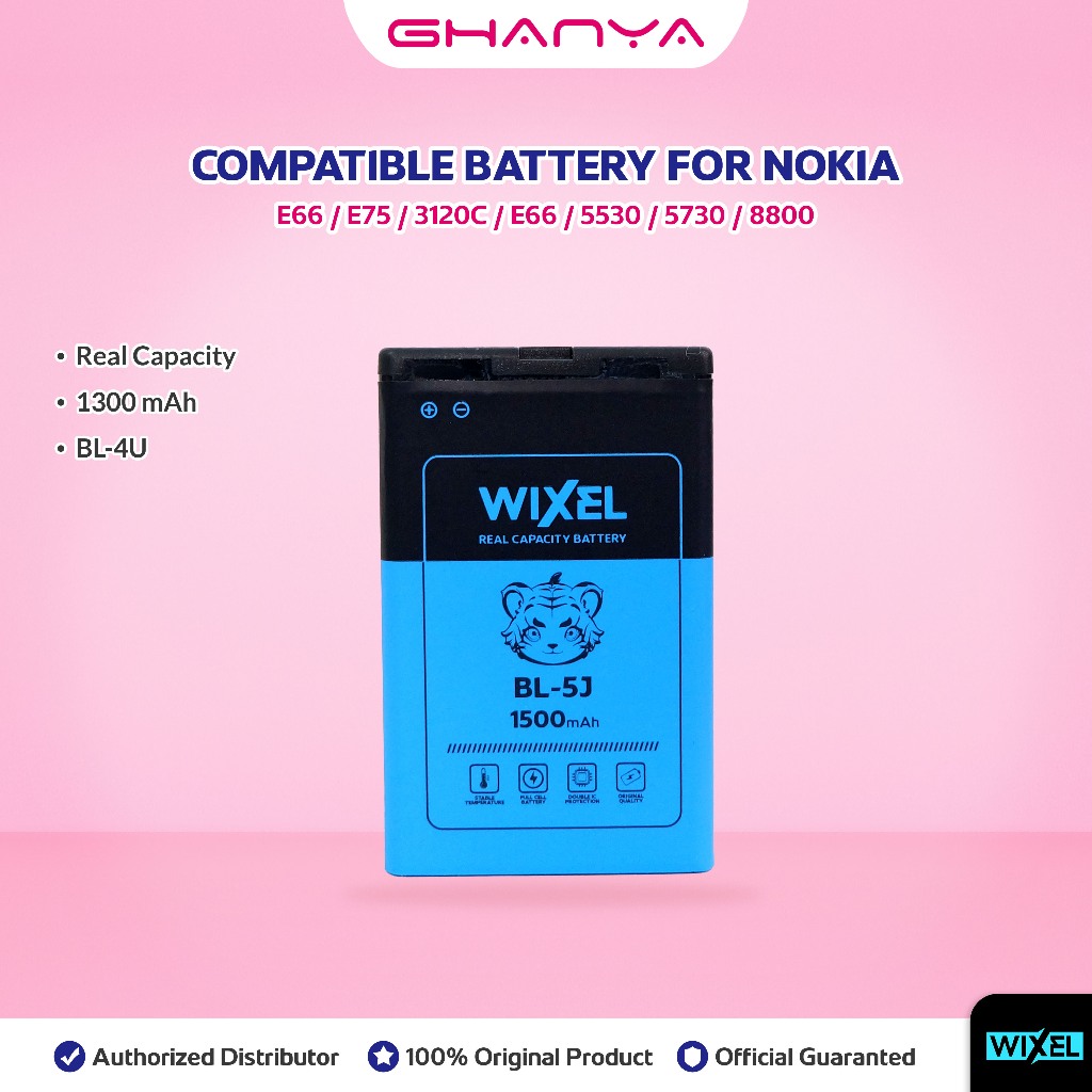 WIXEL Baterai BL-4U Nokia E66 E75 3120C 3120 Classic 5330 5530 XpressMusic 5730 6212 6600 Slide 6600