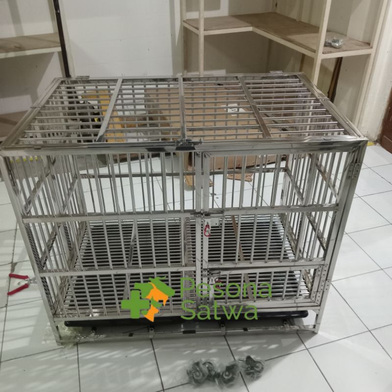 Kandang Stainless (2 pintu) Ukuran Large -Anjing, Kucing lainlain-
