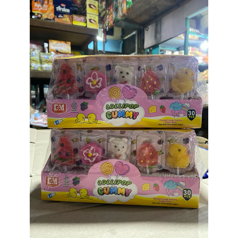 

Lollipop Gummy Permen Lunak box isi 30pcs