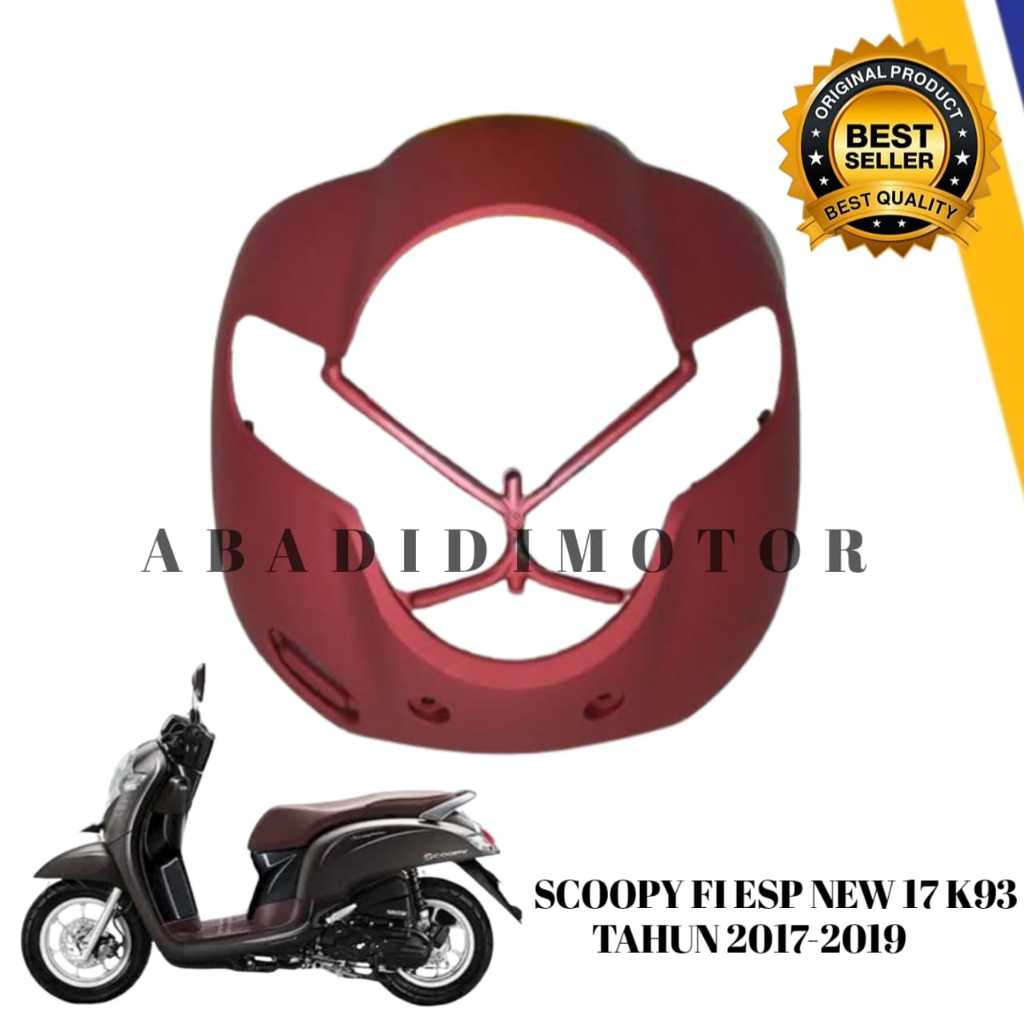 Cover Front Top Body Tameng Lampu Depan Scoopy Led New K93 2017 sampai 2020 Merah Doff Original