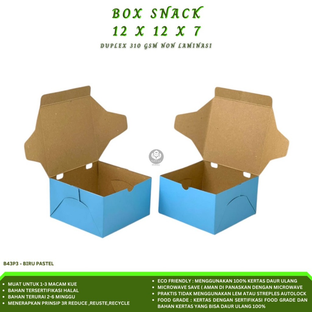 Snack Box 12x12 Dus Premium Box Snack 12x12 (B43P3-12x12x7 Cm)