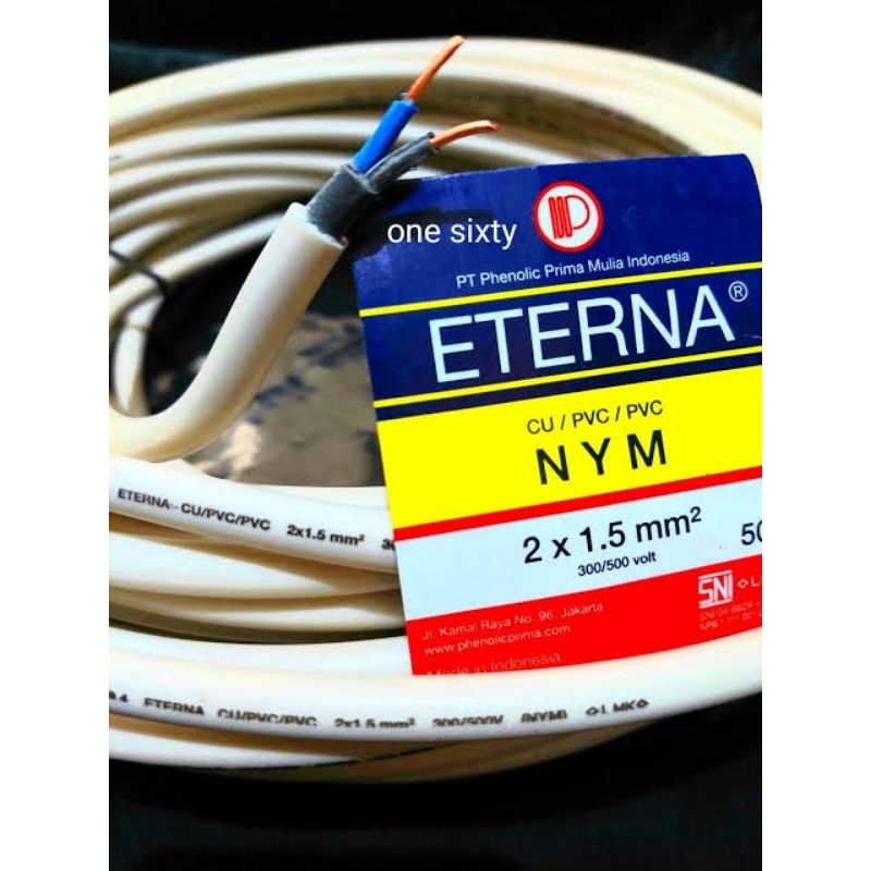 Kabel Listrik Eterna 2x1.5 mm² Kabel NYM Eterna 2x1,5 mm² Harga per Meter