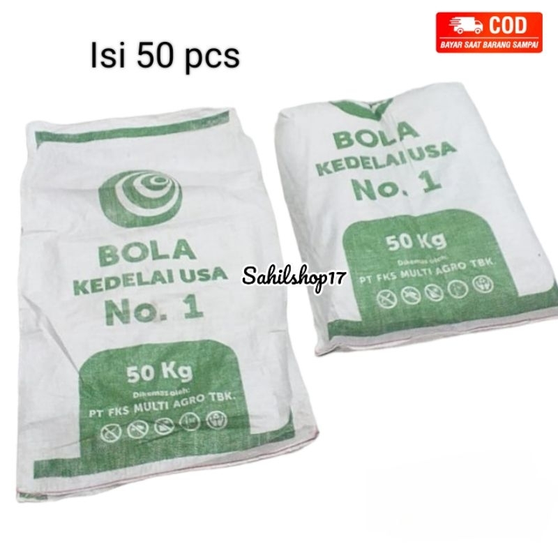 Karung kedelai 50kg Bekas 60x100cm isi 50 pcs