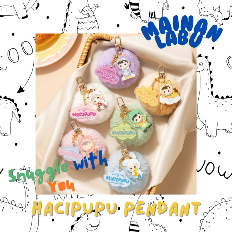 Hacipupu Snuggle with You secret Pompom selected pendant Keychain gantungan kunci cipung plush