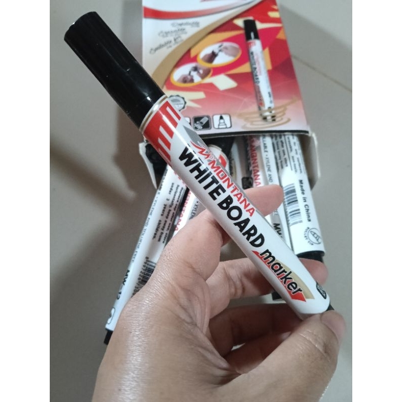 

spidol marker hitam black sepidol white board whiteboard papan tulis putih Montana bisa diisi ulang