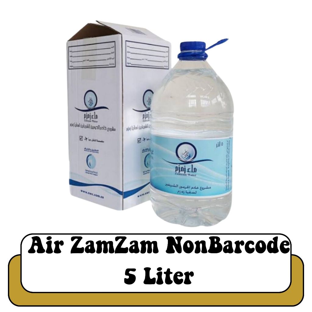 

OLEH OLEH HAJI DAN UMROH AIR ZAMZAM NONBARCODE ASLI ORIGINAL 100 % AIR ZAM ZAM NONBARCODE TANAH SUCI KOTA MEKKAH A RAB SAUDI ISI 5 LITER I AIR ZAM ZAM KEMASAN GALON