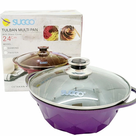 BAKING PAN TULBAN SUGGO 24CM/cetakan bolu tulban/cetakan teflon baking pan teflon mutipan