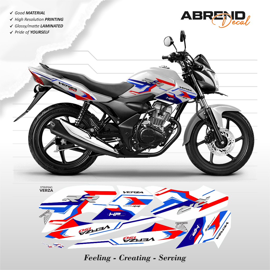 STRIPING VERZA OLD BMW TRI COLOR / STIKER MOTOR HONDA CB VERZA LAMA DESIGN CUSTOM AXEDECAL