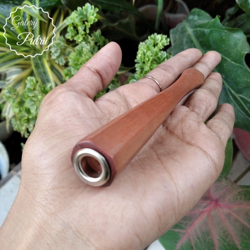 Pipa once / once cangklong / pipa rokok / padutan kayu setigi kayu stigi segi delapan