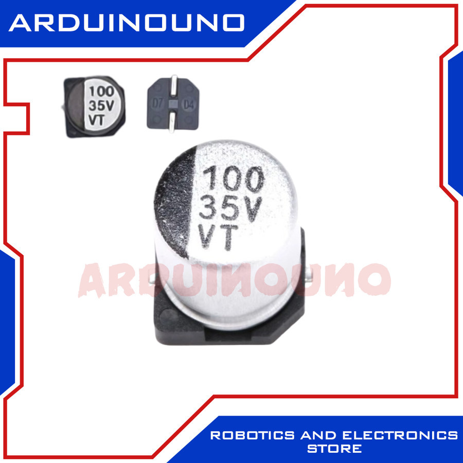 Solid Capasitor 100uf 35v Kapasitor elko elco SMD 100 uf 35volt 6x8