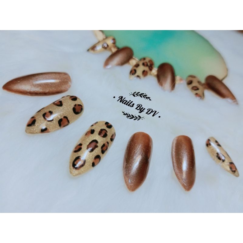 Kuku Palsu Motif Leopard Nailart Homemade 12pcs