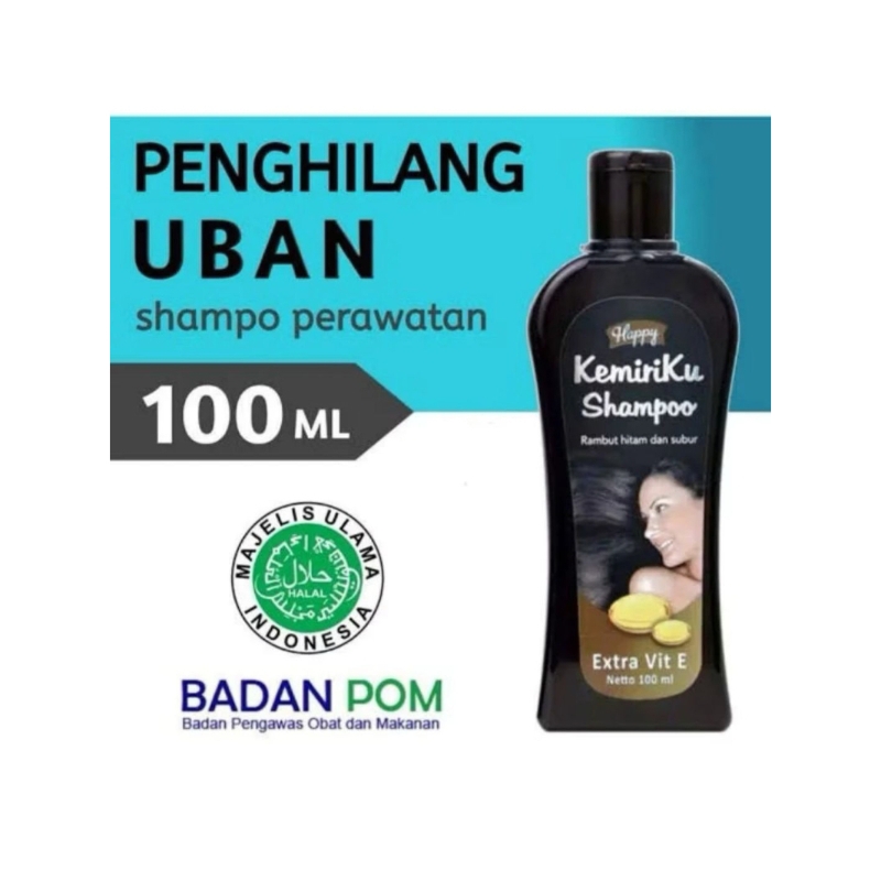 HAPPY KEMIRIKU SHAMPOO PENGHITAM RAMBUT SHAMPOO UBAN | SHAMPO KEMIRI SHAMPO PENGHILANG UBAN (BPOM)