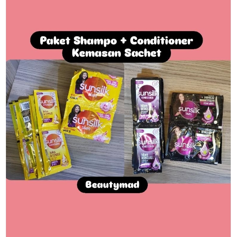 [ SUNSILK ] Sachet Paket Shampo + Conditioner Kecil