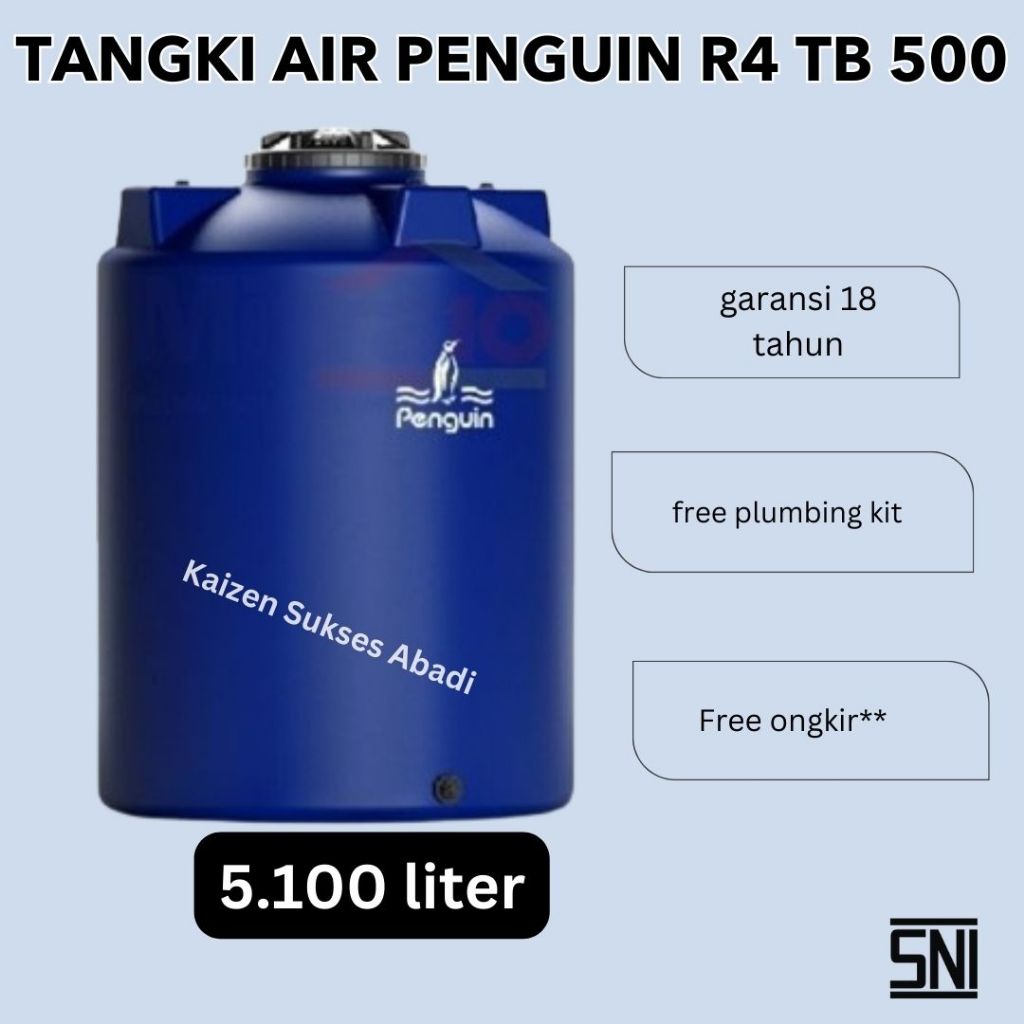 PREORDER 2 MINGGU tandon toren tangki air atas rumah plastik penguin R4 TB 500 volume 5100 5000 5300