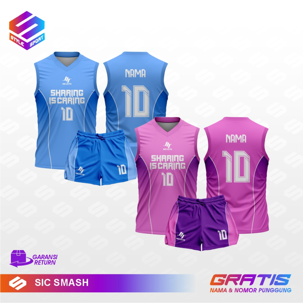 STYLE_JERSEY ATASAN SINGLET BADMINTON/SETELAN SINGLET BULUTANGKIS/BAJU BADMINTON/BAJU VOLLY FULL PRI