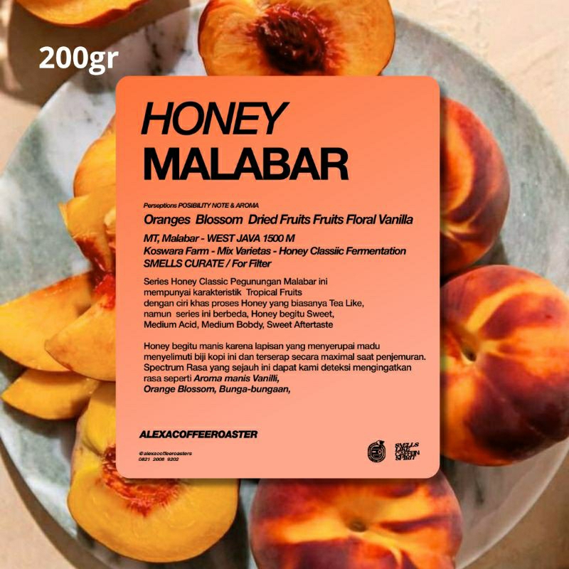 

Single Origin Arabica Honey Classic Malabar West Java Roasted Coffee Bean 200gr