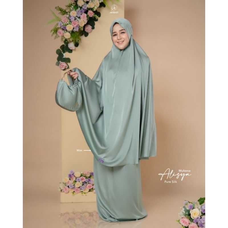 Mukena Alisya by Arrafi ORI Rukuh polos potongan pure silk mewah