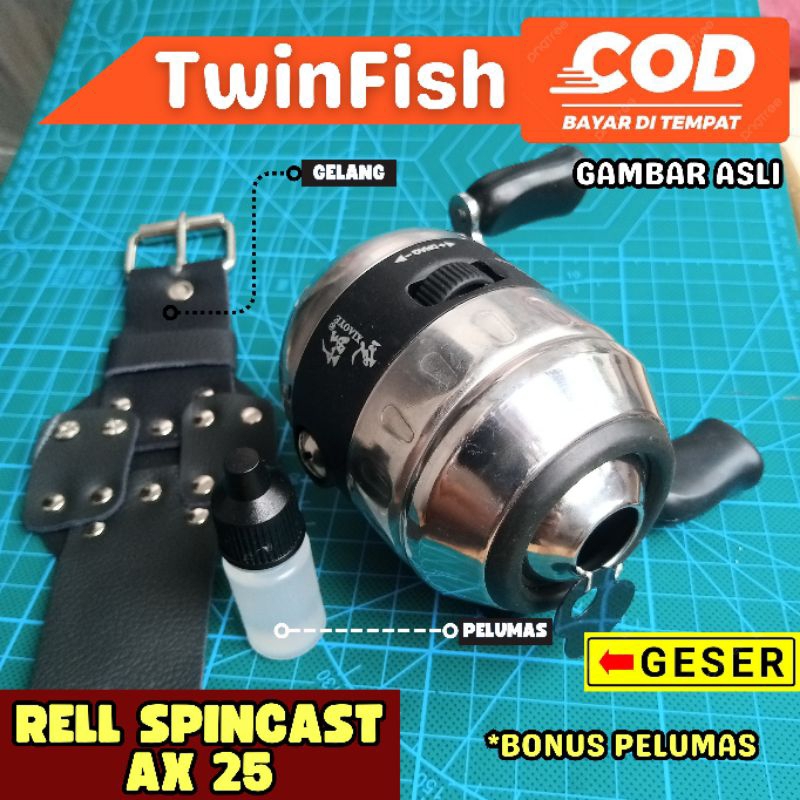 rell ketapel ikan SATU SET rel rell Spincast AX25
