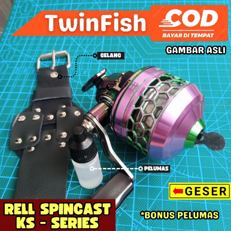 rel ketapel ikan SATU SET rel pancing rell spincast seri KS