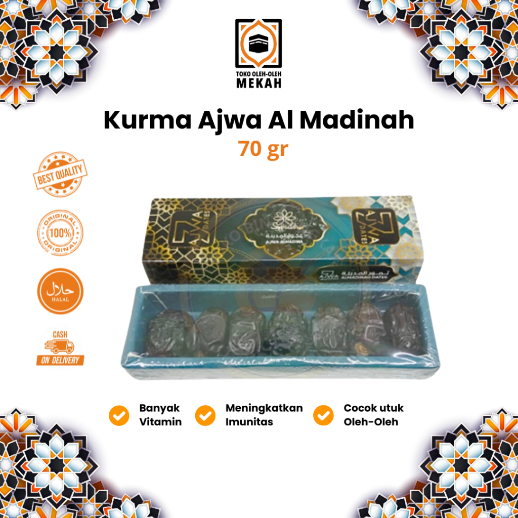 

Kurma Ajwa Medium Al Madinah Palm Nabi 70gr Oleh Oleh Haji Souvenir Umroh Manis