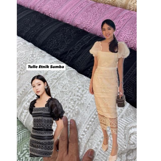 brokat tille etnik / kain brokat etnik Sapto / brokat tulle kondangan