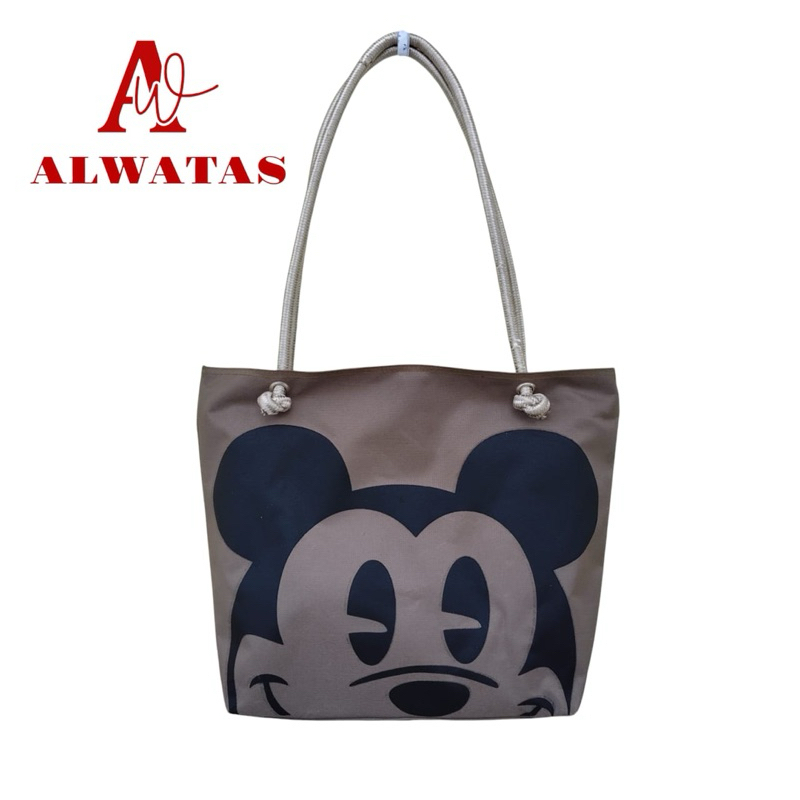 ALWATAS- Tas Tote Bag Wanita Mickey Mouse Tas Kuliah Tas Ngaji Tas Travelling Tas Belanja Tas Souven