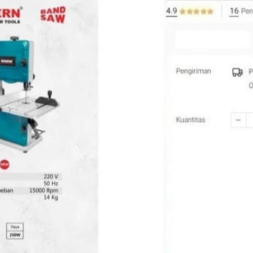 

Band Saw MODERN 8" M-621 Gergaji Pita Potong Kayu Gergaji Ukir Bandsaw